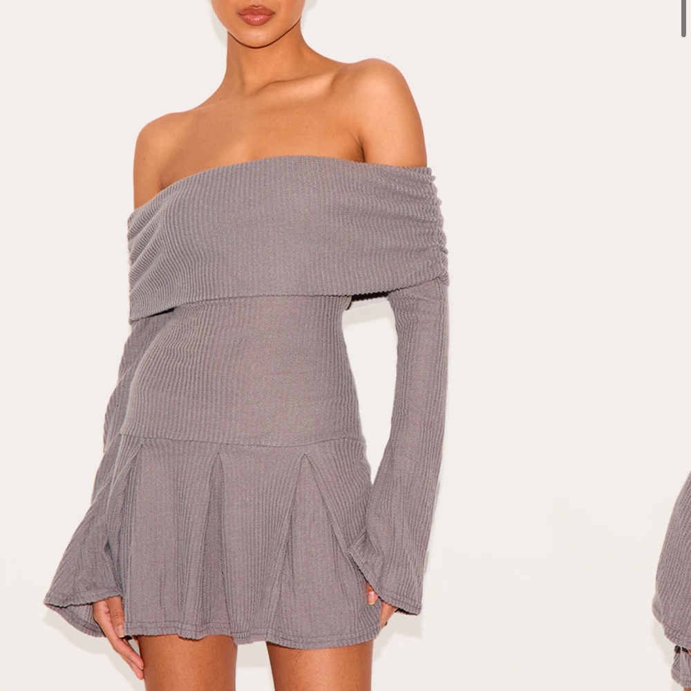 Off-Shoulder Gray Dress
